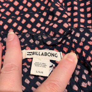 Billabong Wide Leg Pants Womens  Flip Out Boho Elastic High Waist Light